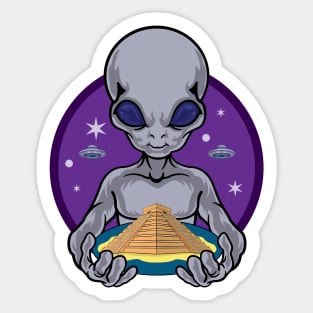 Alien and Pyramid Sticker